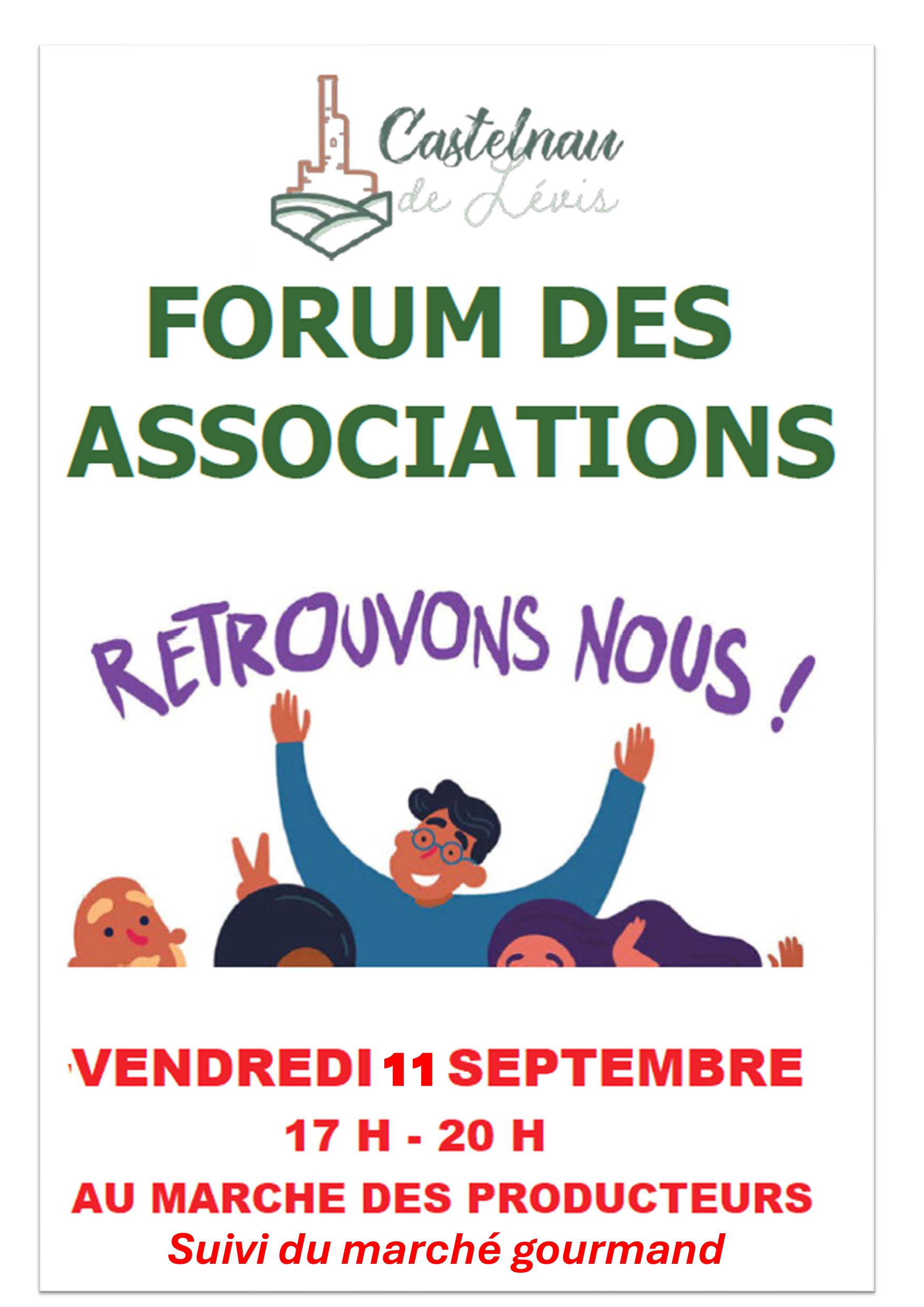 Forum des associations et marché gourmand vendredi 11 septembre 2026